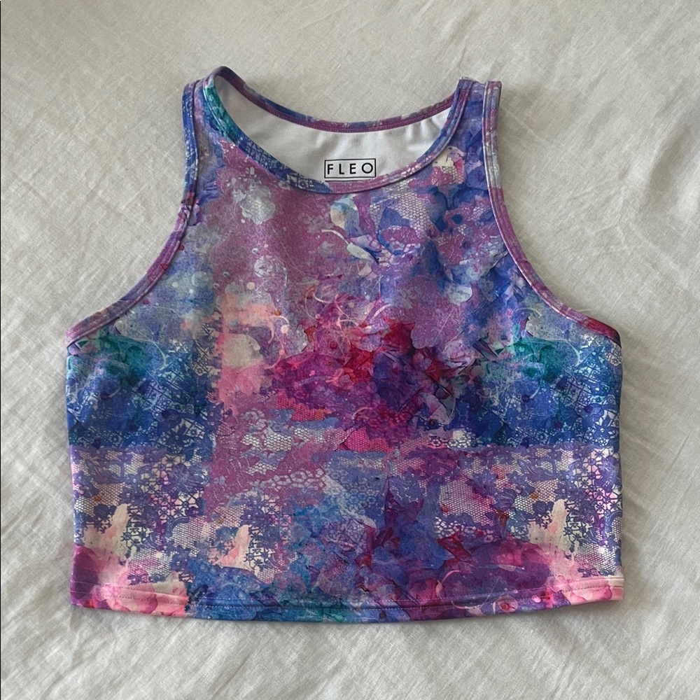 Fleo Abstract Floral Crop Top